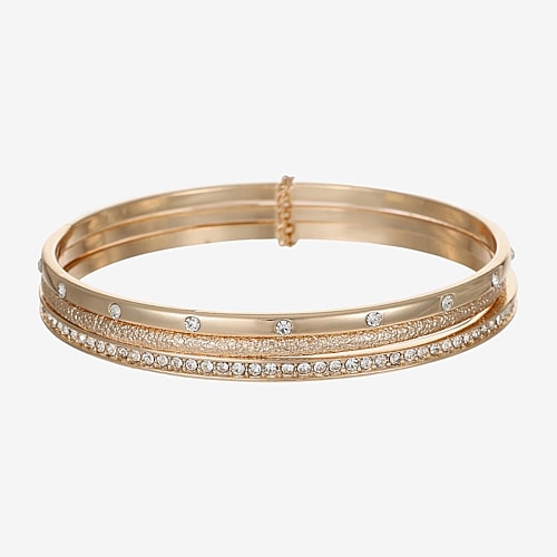 Liz Claiborne Womens Glass Bangle Bracelet In Yellow