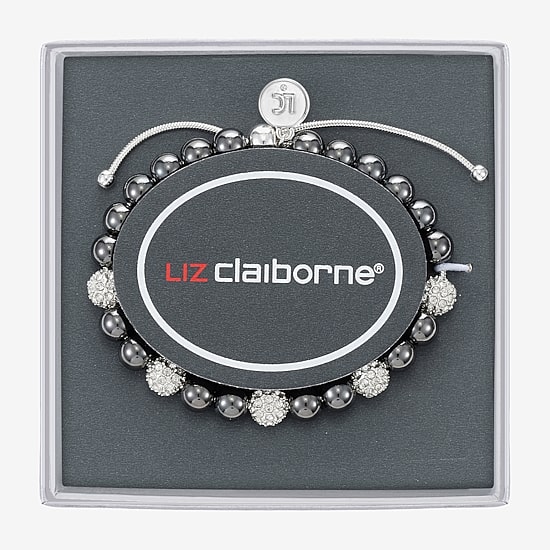 Liz Claiborne Womens Glass Bolo Bracelet