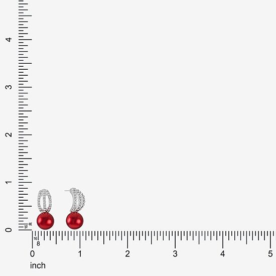 Monet Jewelry Womens Glass Simulated Pearl Round Hypoallergenic Drop Earrings