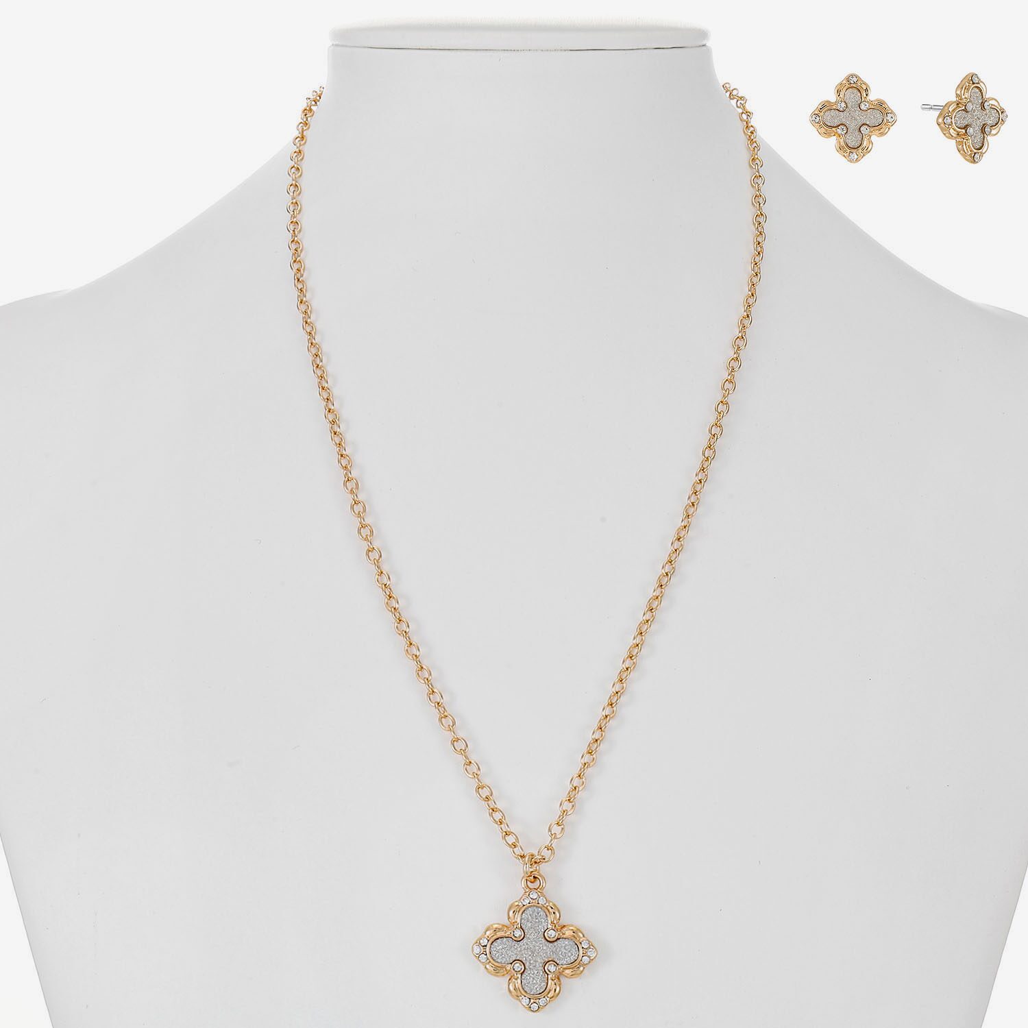 Monet Jewelry Womens Glass Clover 2-pc. Jewelry Set