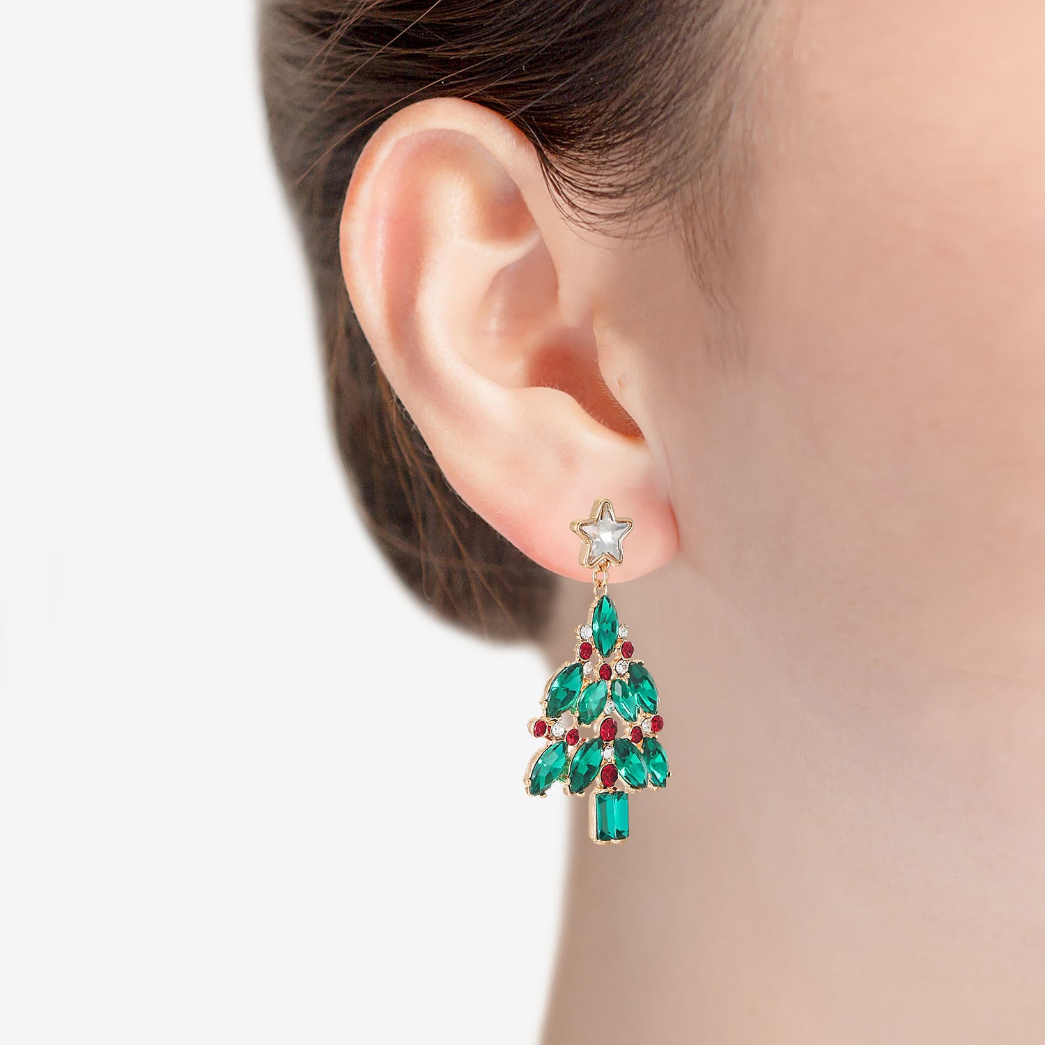 Monet Jewelry Womens Multi Color Glass Marquise Hypoallergenic Drop Earrings