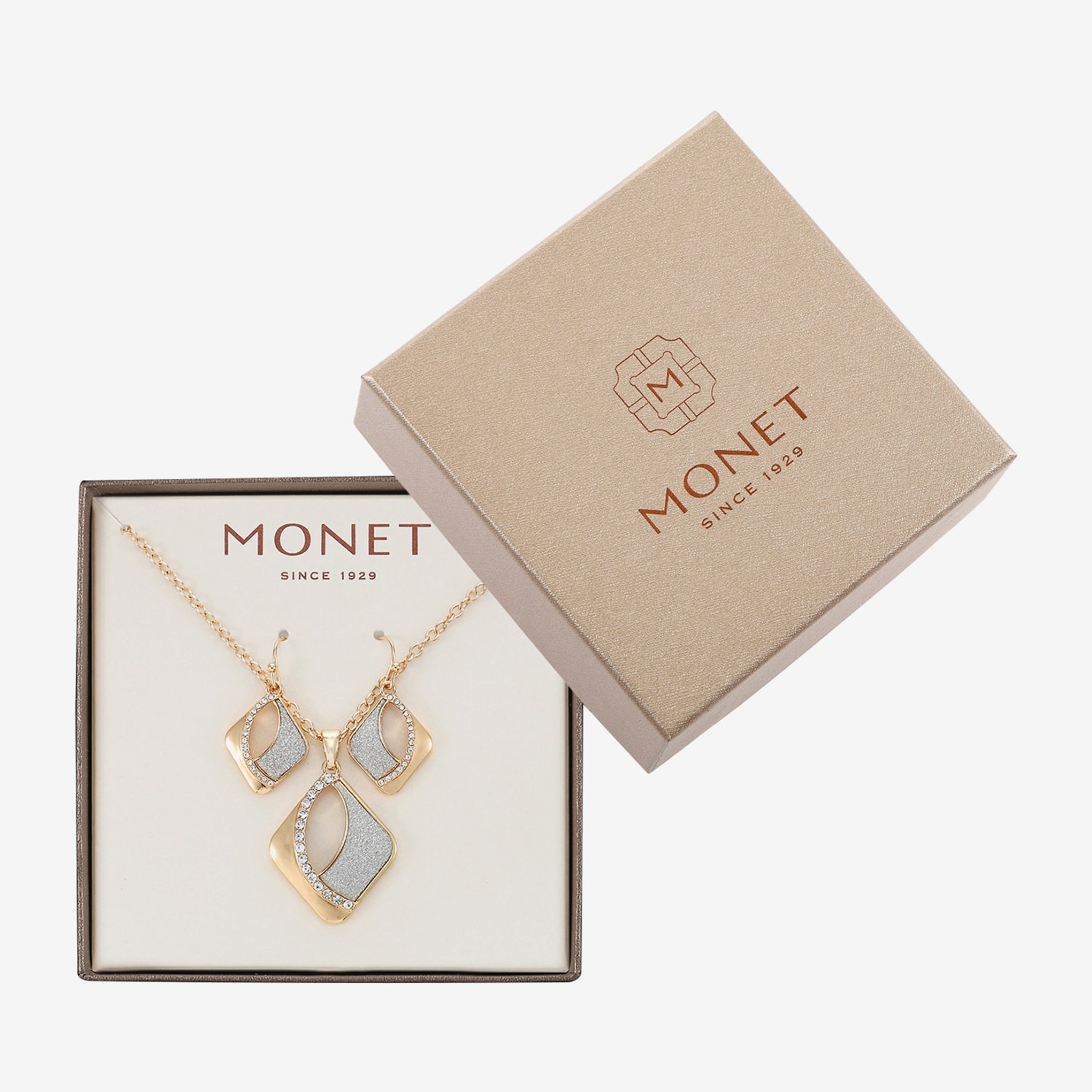 Monet Jewelry Womens Glass Diamond 2-pc. Jewelry Set
