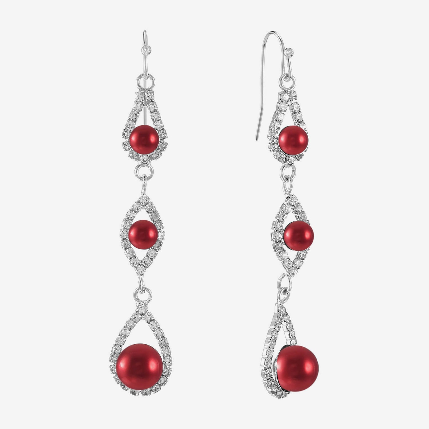 Monet Jewelry Womens Glass Simulated Pearl Round Drop Earrings