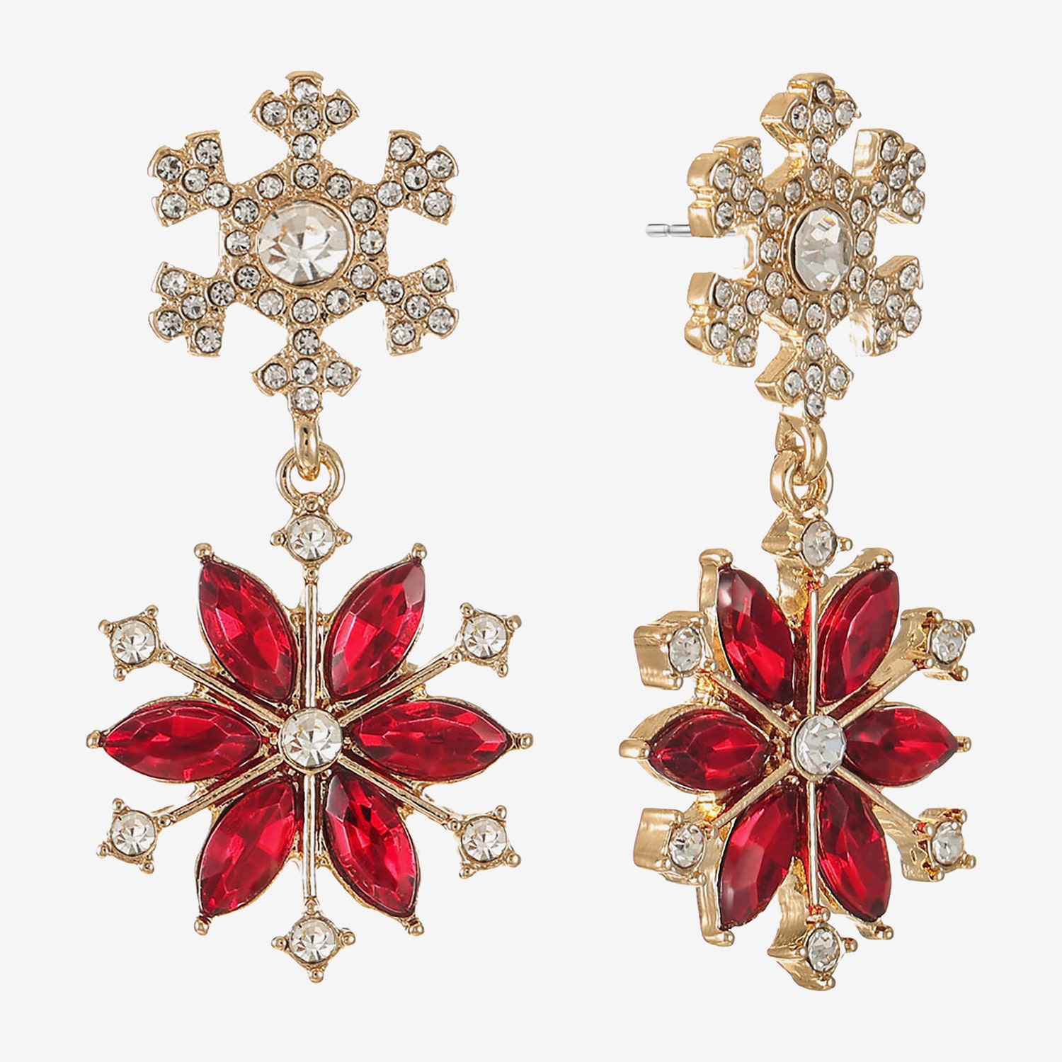 Monet Jewelry Womens Red Glass Marquise Hypoallergenic Drop Earrings
