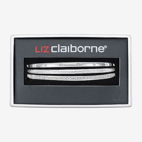Liz Claiborne Womens Glass Bangle Bracelet
