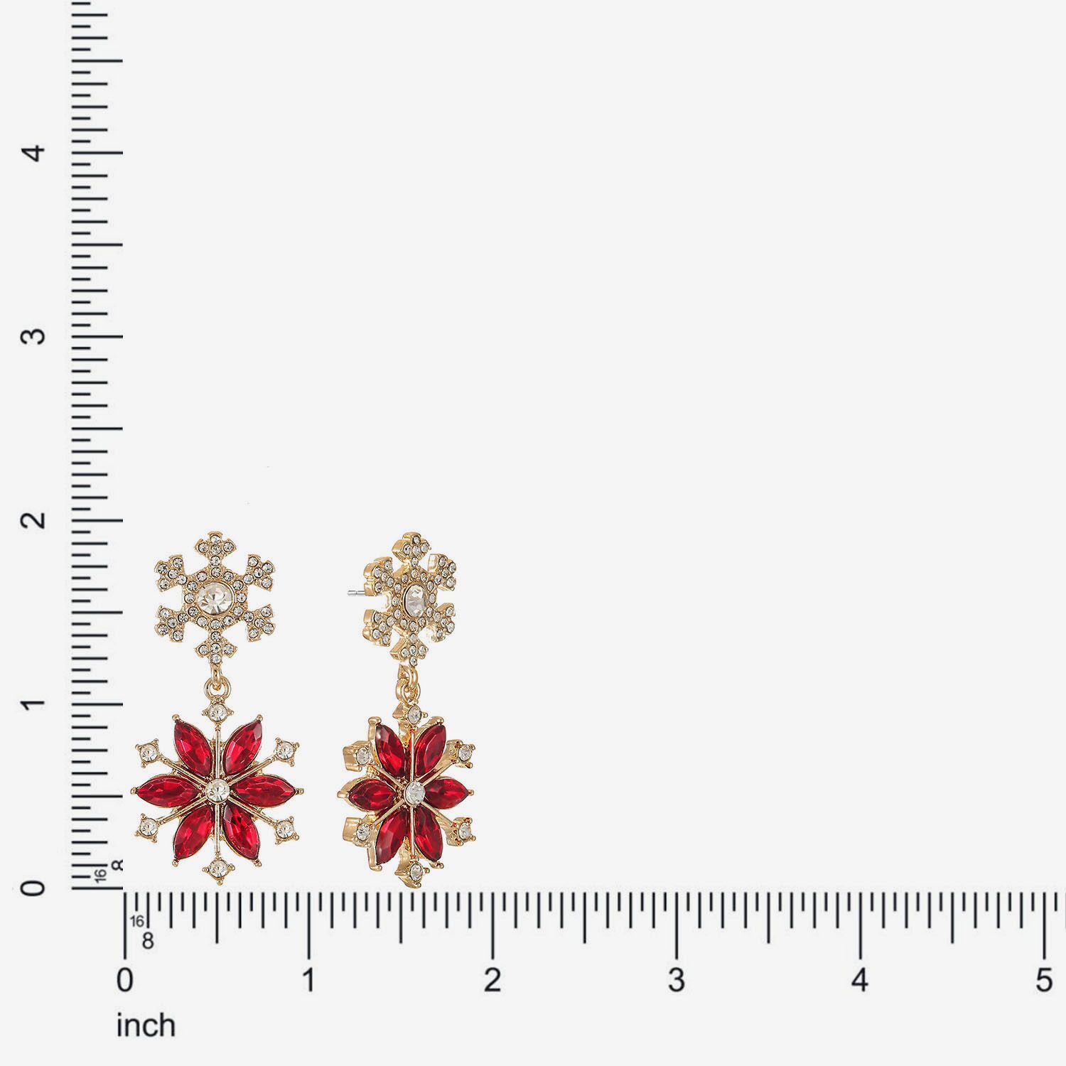 Monet Jewelry Womens Red Glass Marquise Hypoallergenic Drop Earrings