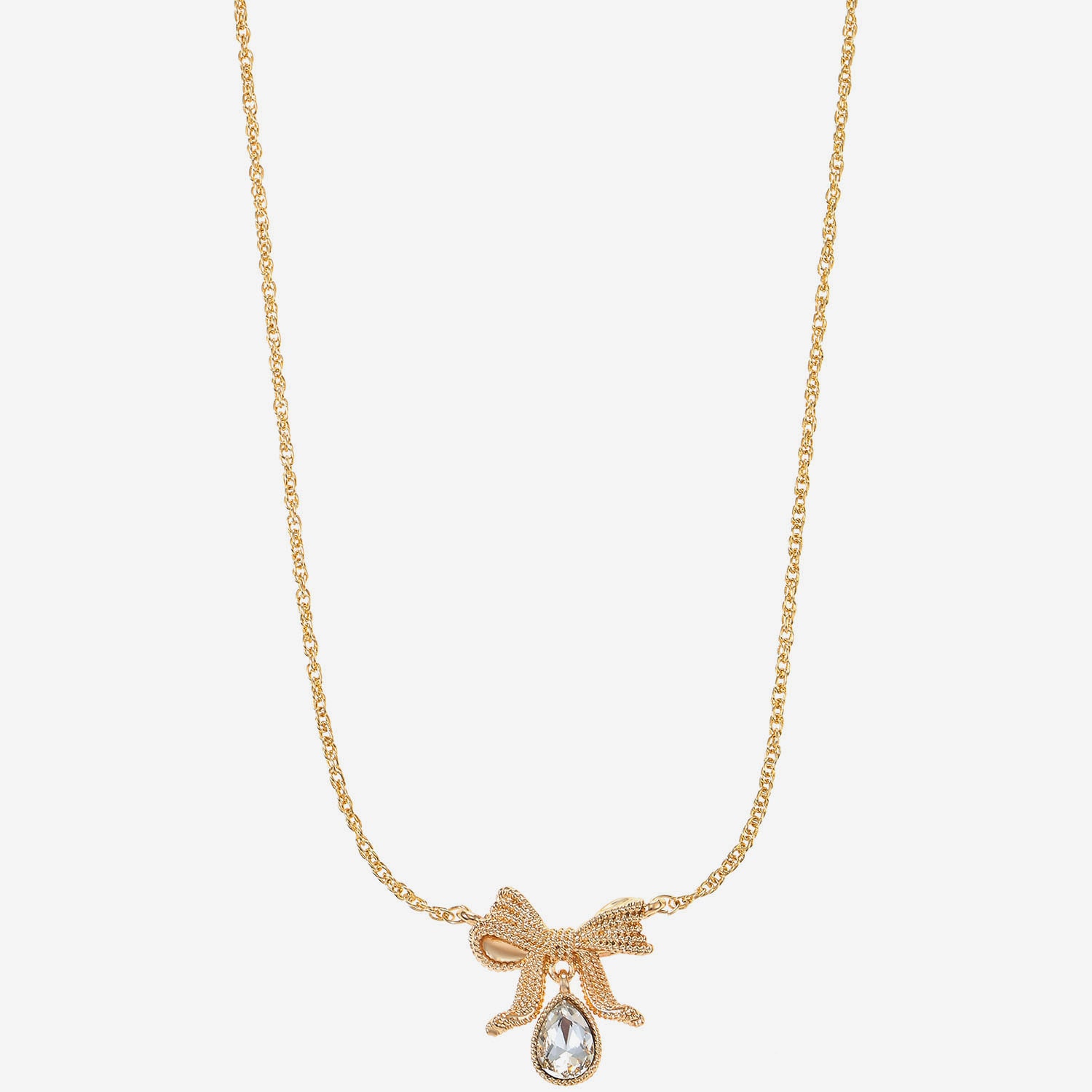 Monet Jewelry Womens Glass Bow 17 Inch Pendant Necklace