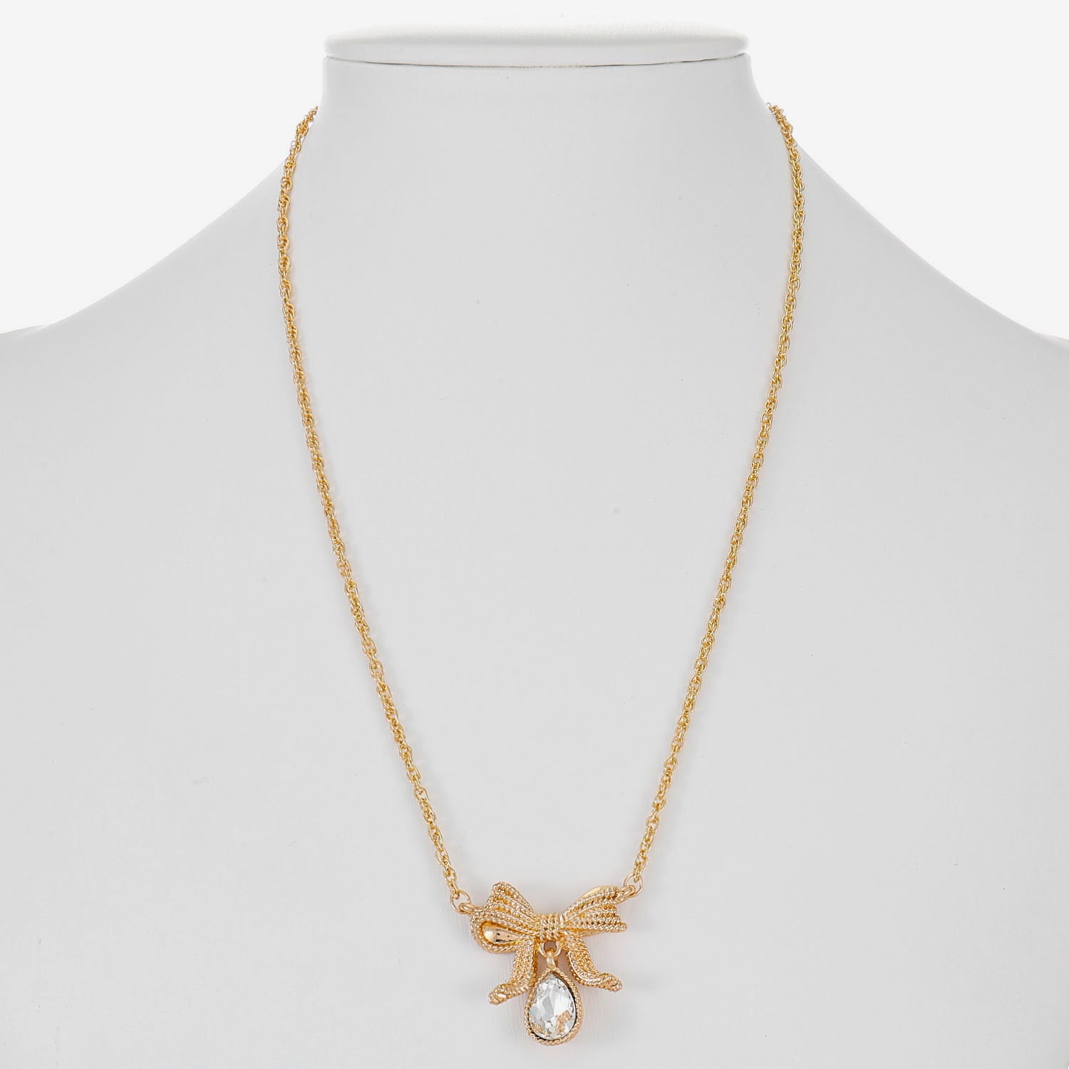 Monet Jewelry Womens Glass Bow 17 Inch Pendant Necklace