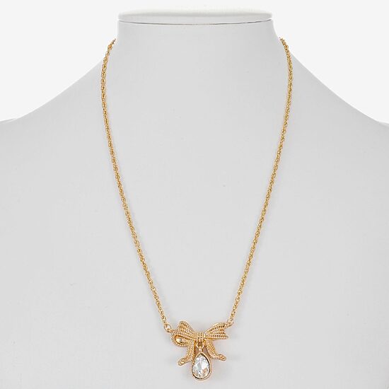 Monet Jewelry Womens Glass Bow 17 Inch Pendant Necklace