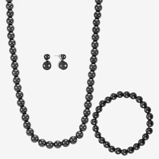 Monet Jewelry Womens Simulated Pearl Round 2-pc. Jewelry Set