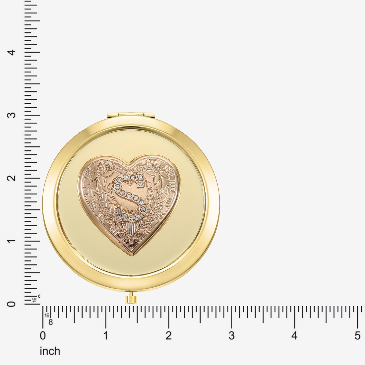 Monet Jewelry Gold Tone Heart Compact Mirror