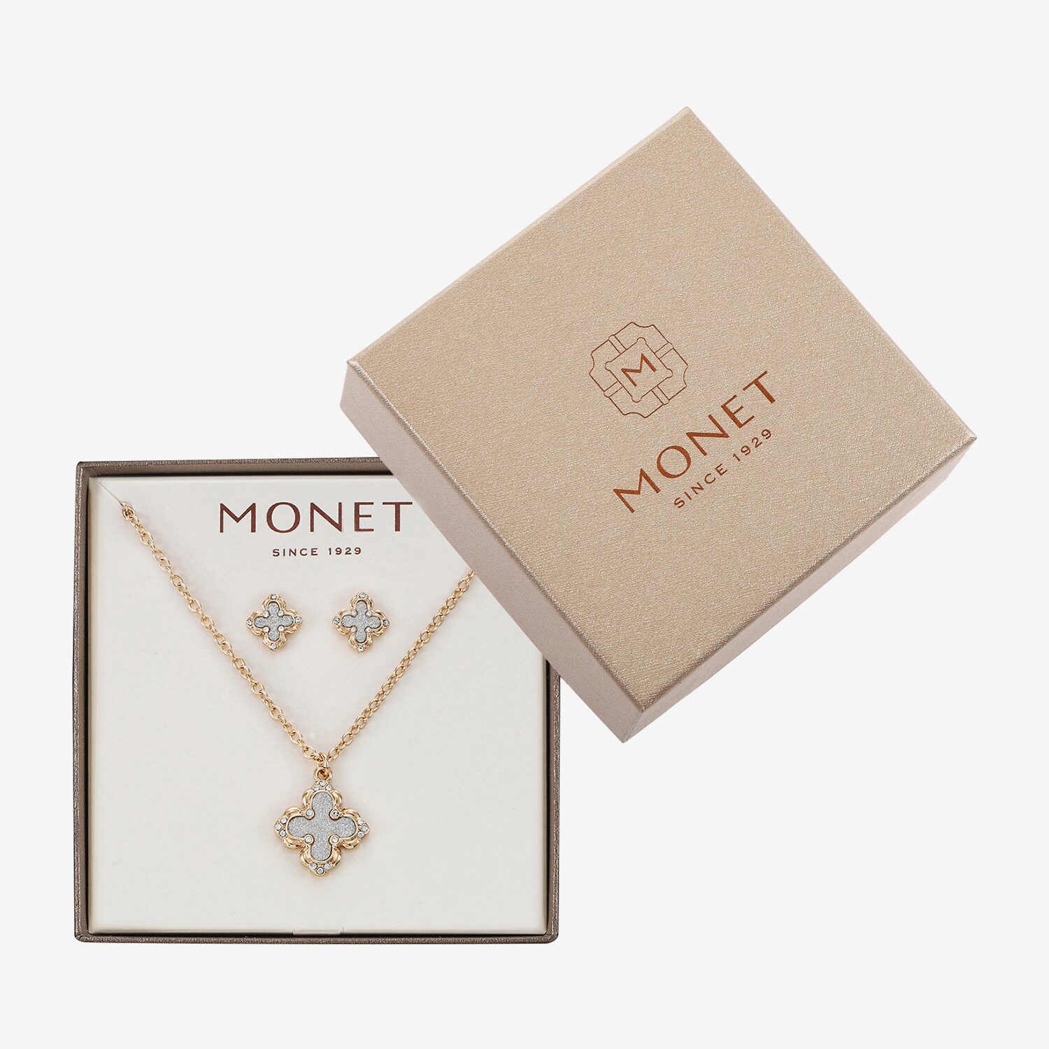 Monet Jewelry Womens Glass Clover 2-pc. Jewelry Set