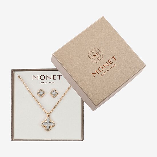 Monet Jewelry Womens Glass Clover 2-pc. Jewelry Set