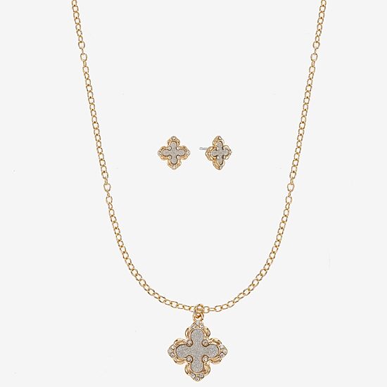 Monet Jewelry Womens Glass Clover 2-pc. Jewelry Set