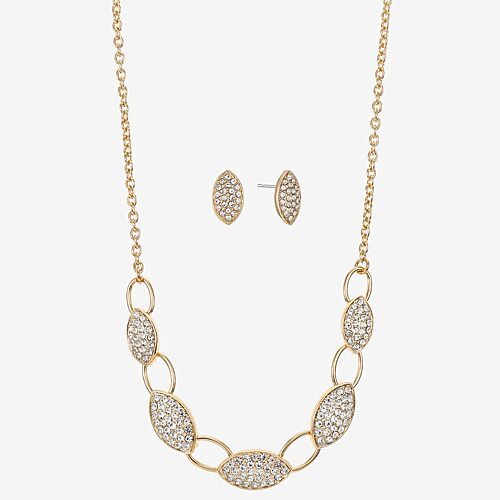 Liz Claiborne Womens Glass Hypoallergenic 3-pc. Necklace Set In Transparent
