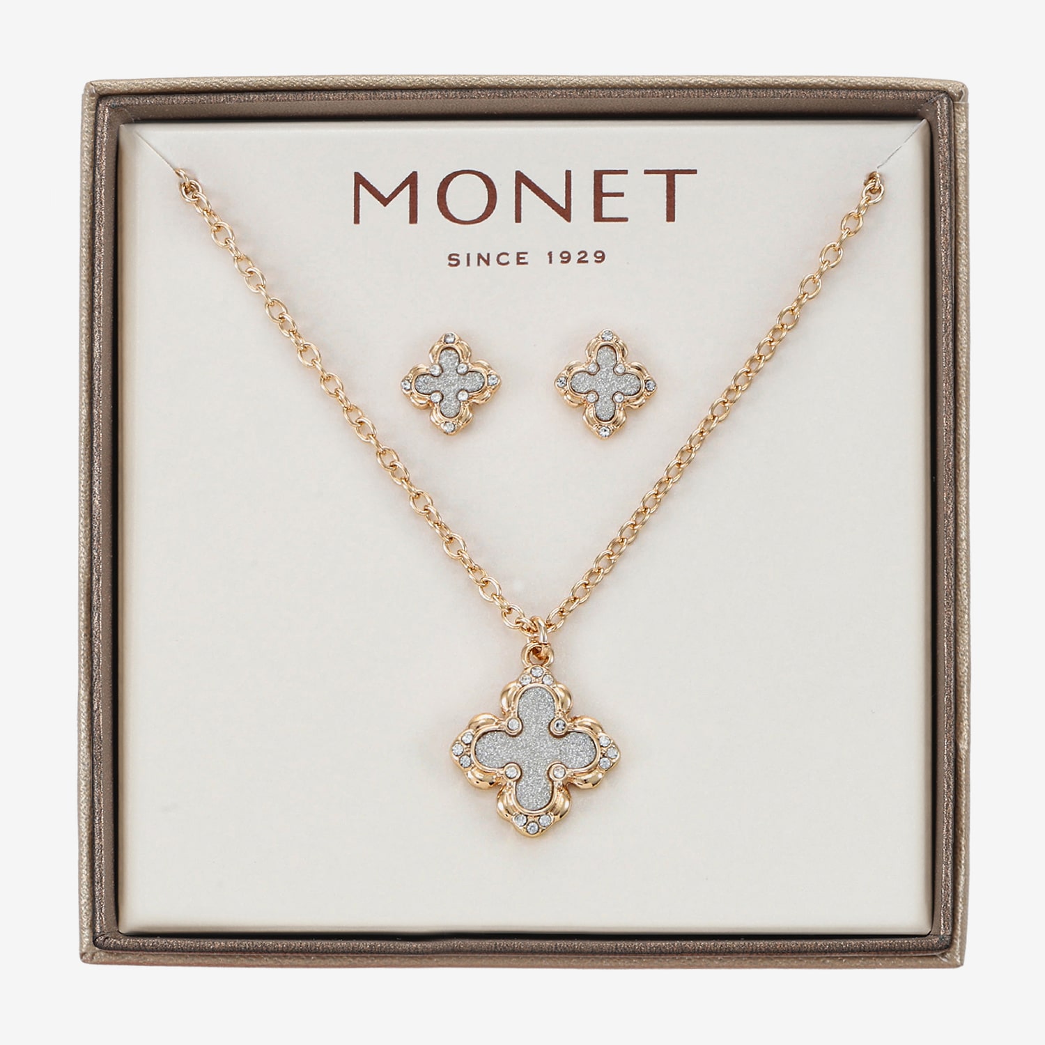 Monet Jewelry Womens Glass Clover 2-pc. Jewelry Set