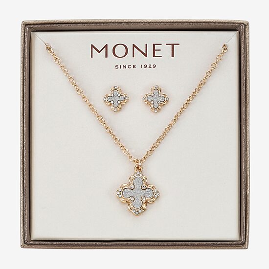 Monet Jewelry Womens Glass Clover 2-pc. Jewelry Set