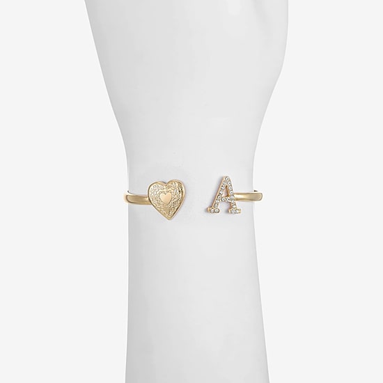 Monet Jewelry Womens Glass Heart Bangle Bracelet
