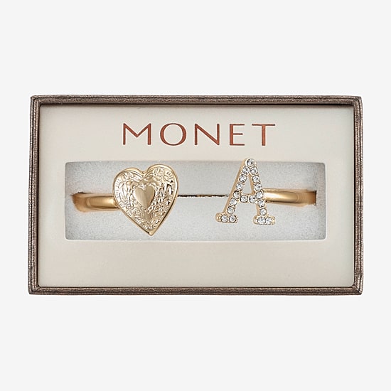 Monet Jewelry Womens Glass Heart Bangle Bracelet