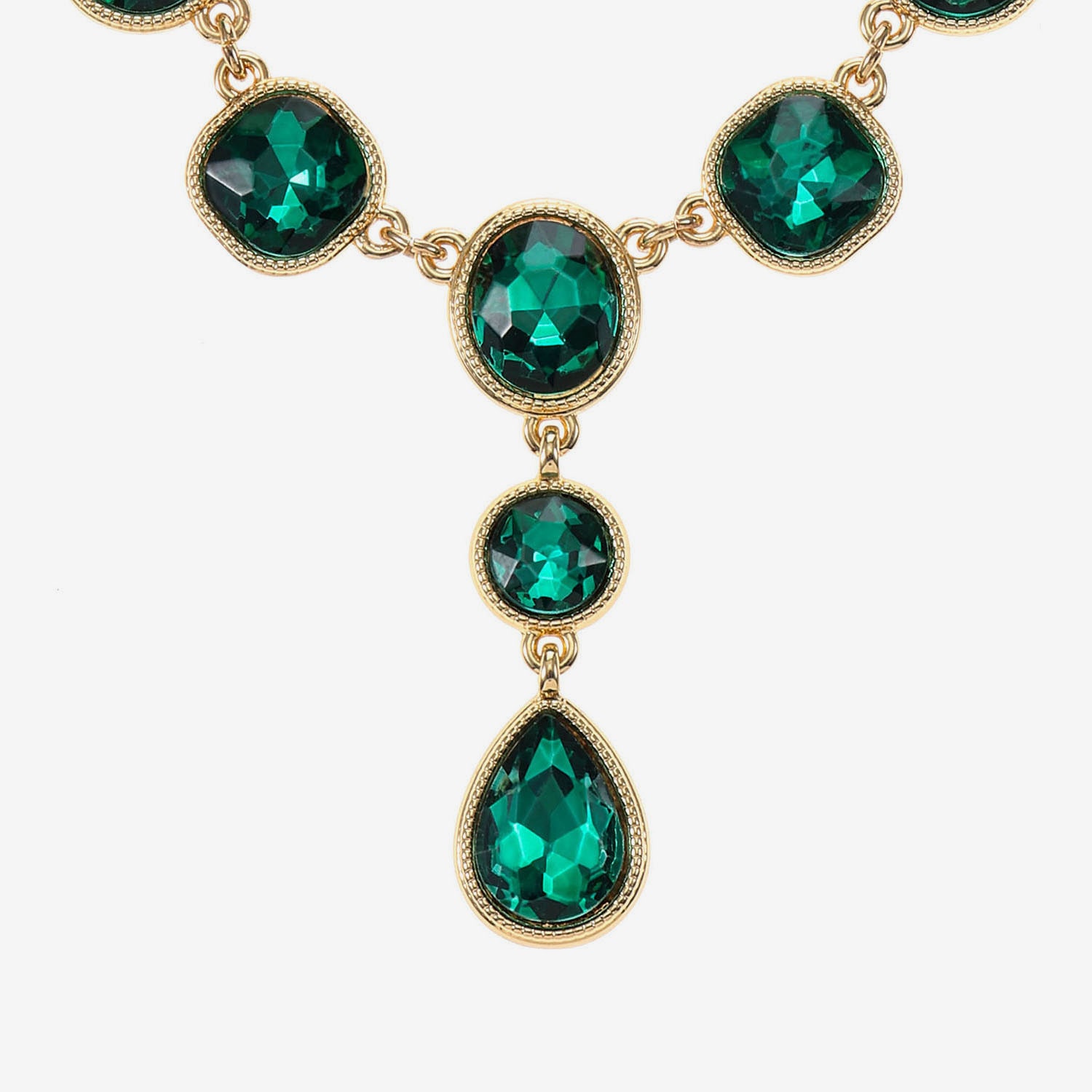 Monet Jewelry Womens Green Glass 17 Inch Y Necklace