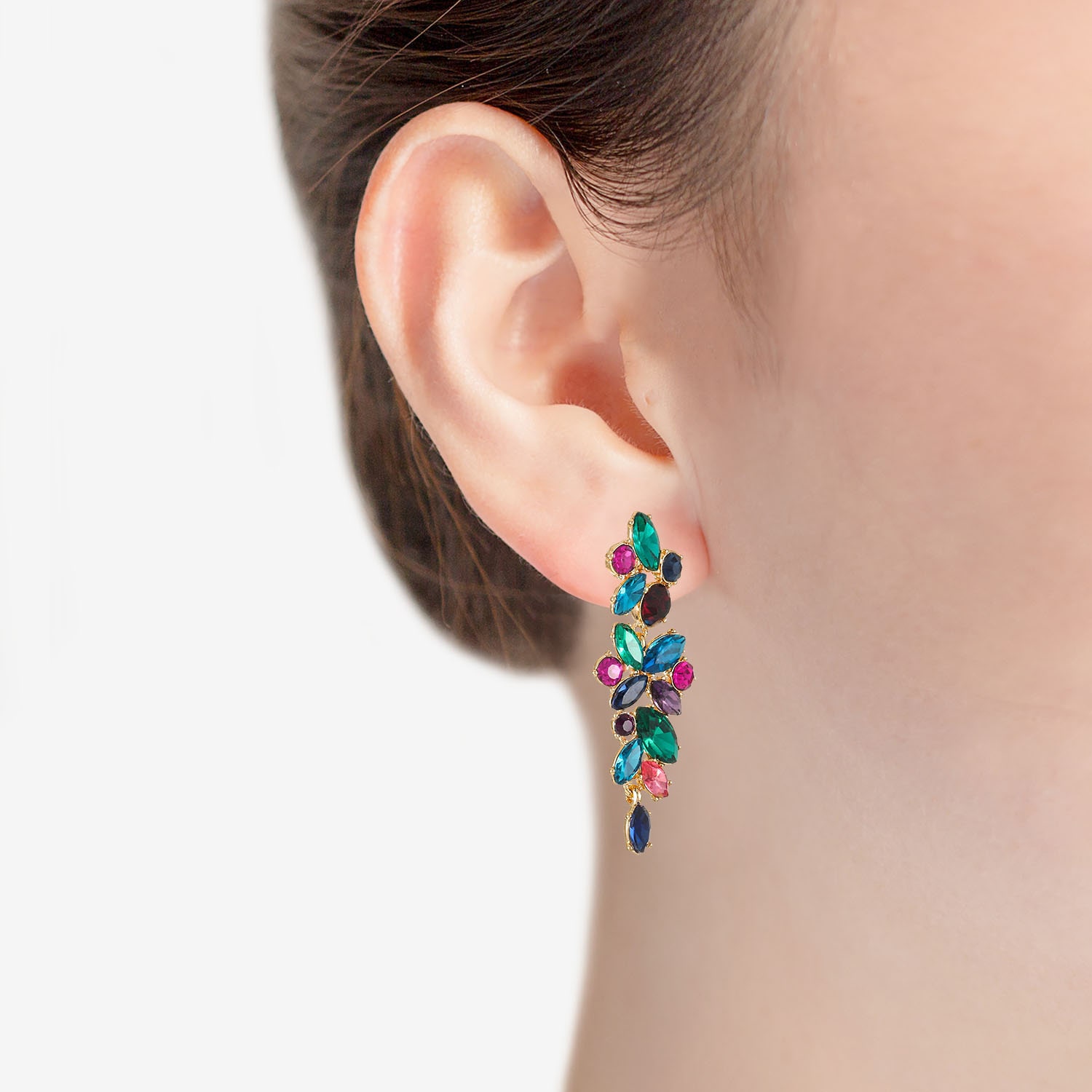 Monet Jewelry Womens Multi Color Glass Hypoallergenic Drop Earrings