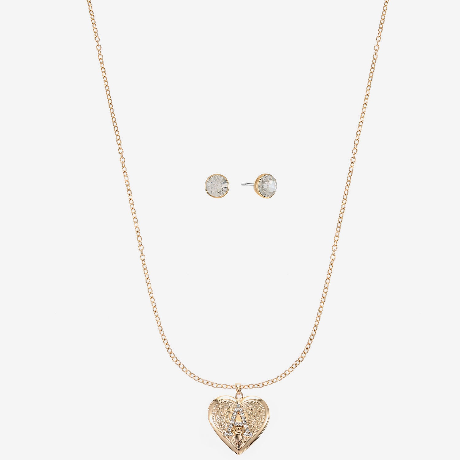 Monet Jewelry Womens Glass Heart 2-pc. Jewelry Set