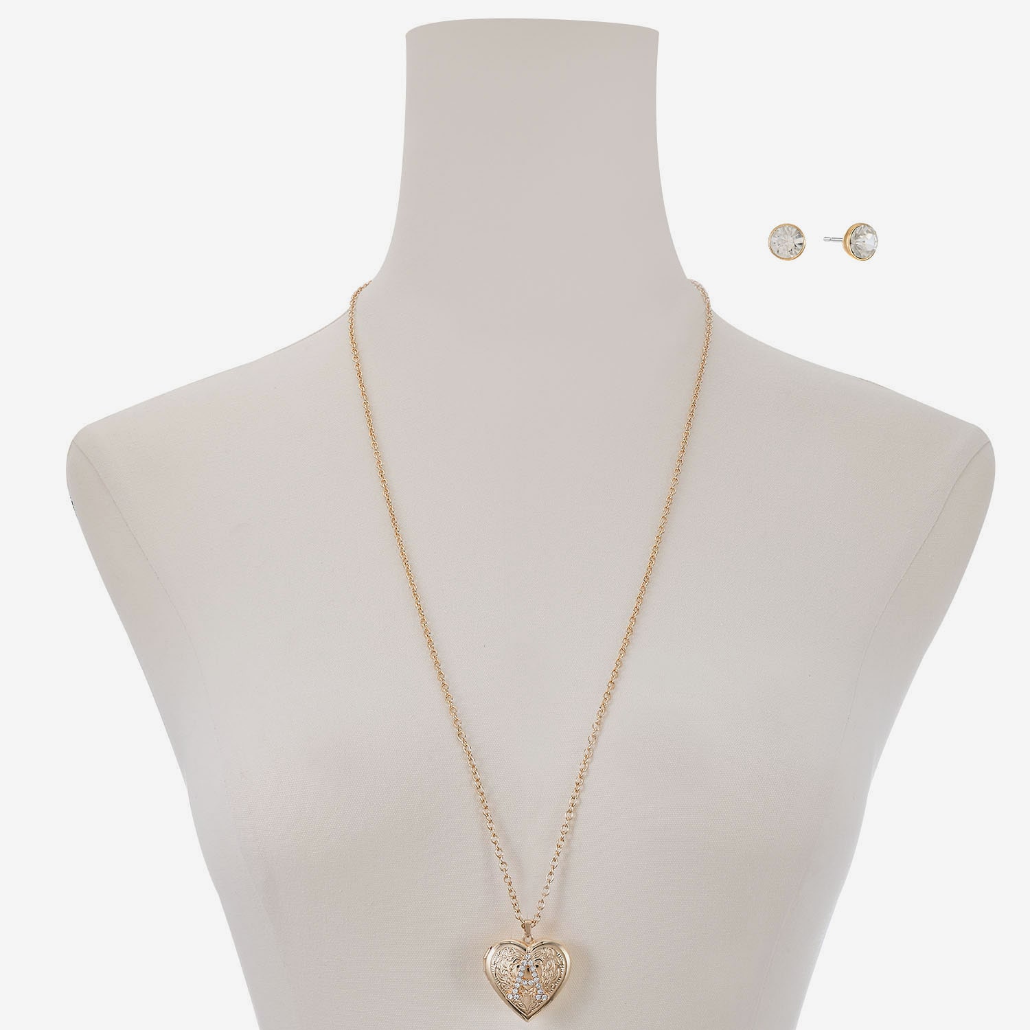 Monet Jewelry Womens Glass Heart 2-pc. Jewelry Set
