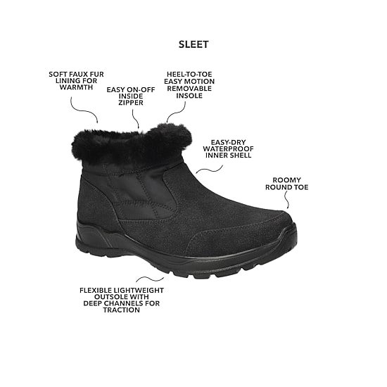 Easy Street Womens Sleet Flat Heel Snow Boots
