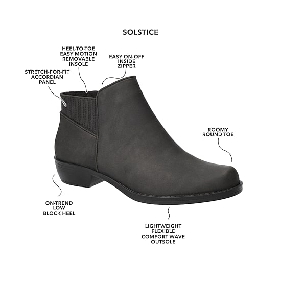 Easy Street Womens Solstice Block Heel Booties