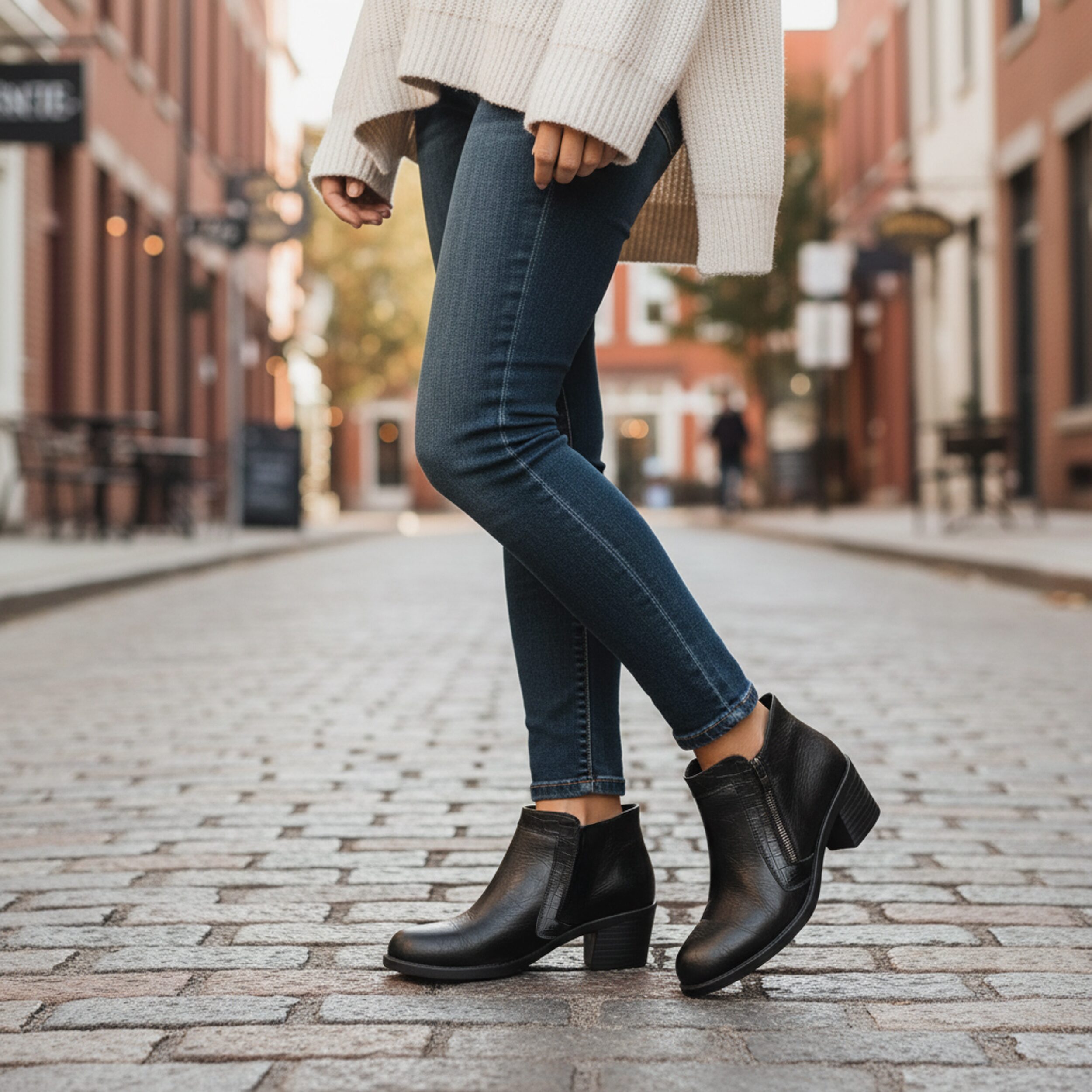 Easy Street Womens Bradley Block Heel Booties