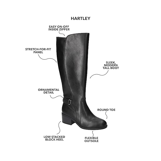 Easy Street Womens Hartley Block Heel Riding Boots