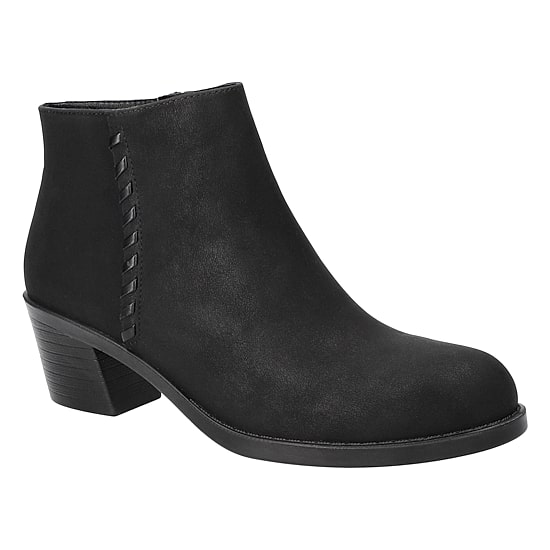 Easy Street Womens Belmont Stacked Heel Booties