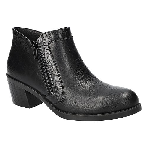 Easy Street Womens Bradley Stacked Heel Booties, 10 Medium, Black
