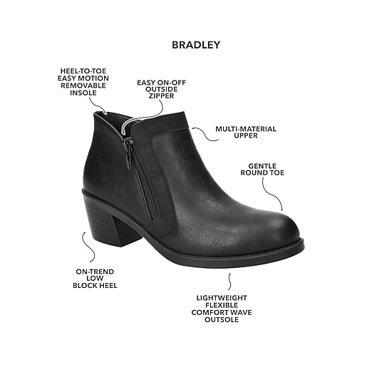 Easy Street Womens Bradley Stacked Heel Booties