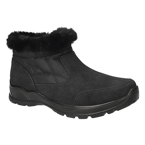 Easy Street Womens Sleet Flat Heel Snow Boots, 6 Extra Wide, Black