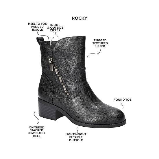 Easy Street Womens Rocky Stacked Heel Booties