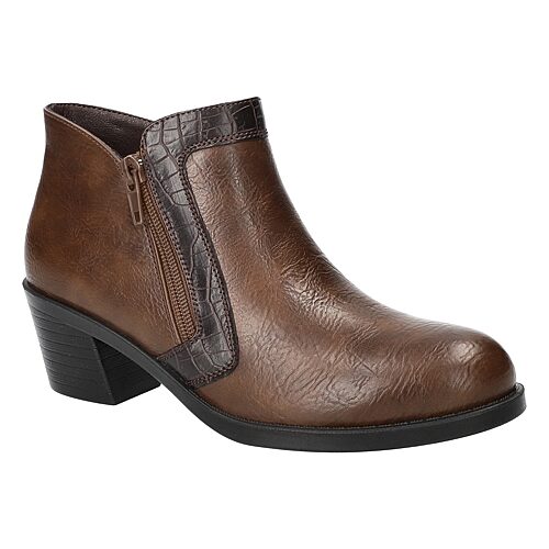 Easy Street Womens Bradley Stacked Heel Booties, 10 Medium, Brown