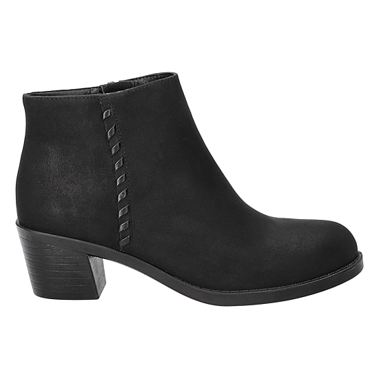 Easy Street Womens Belmont Stacked Heel Booties
