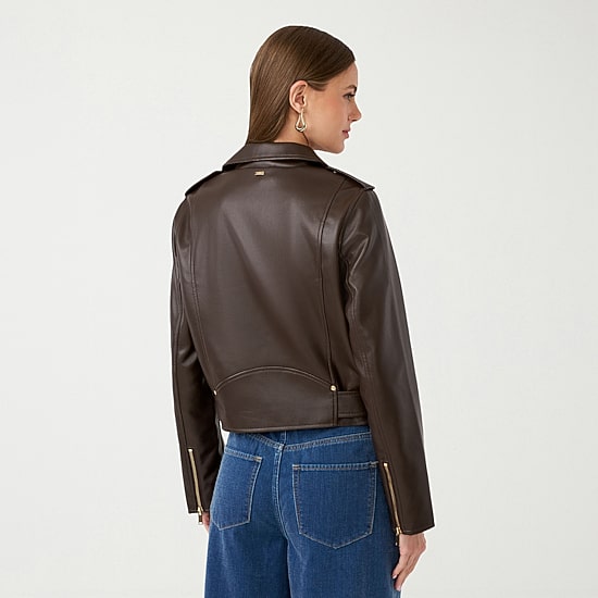 RM Rebecca Minkoff Womens Faux Leather Midweight Motorcycle Jacket