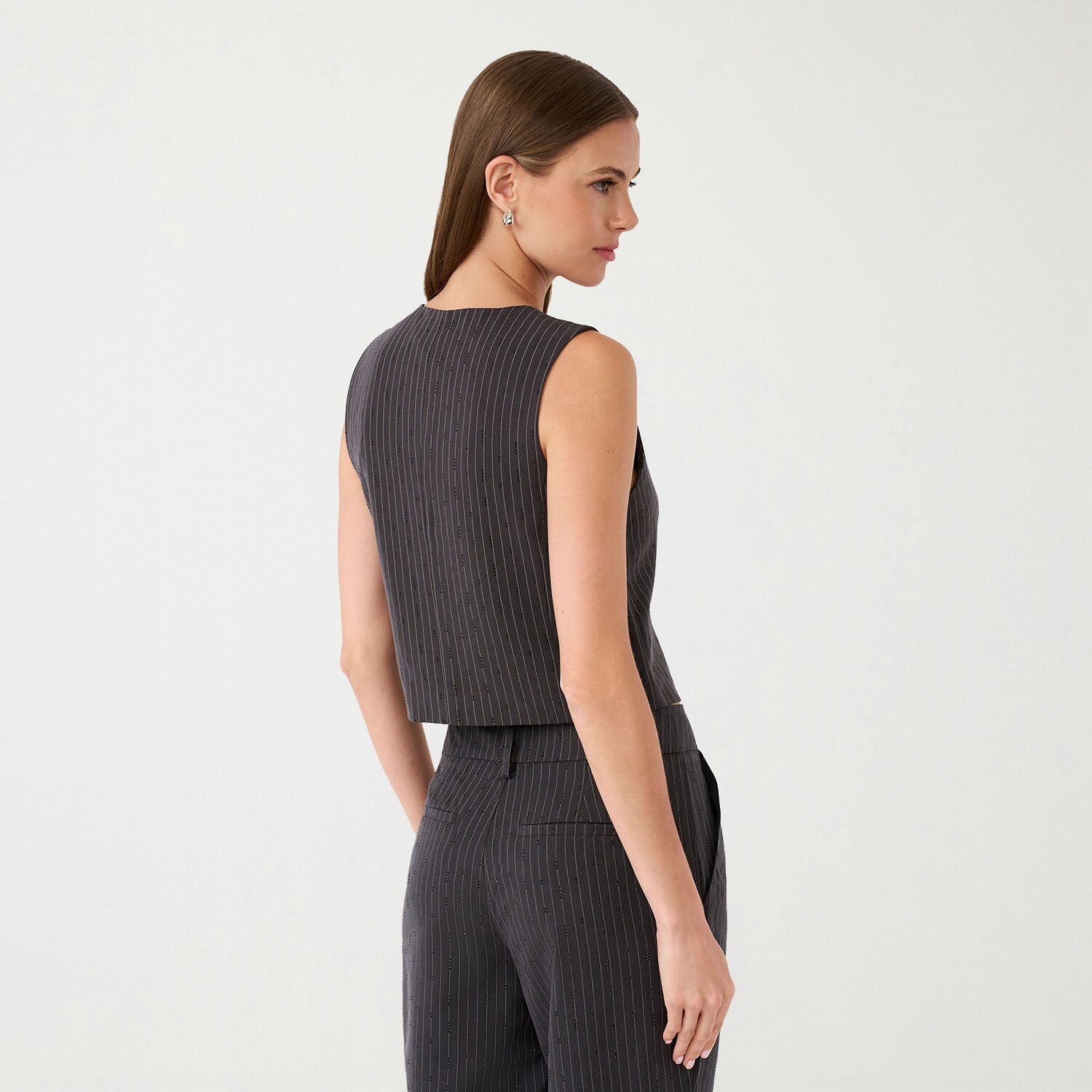 RM Rebecca Minkoff Womens V Neck Sleeveless Embellished Vest
