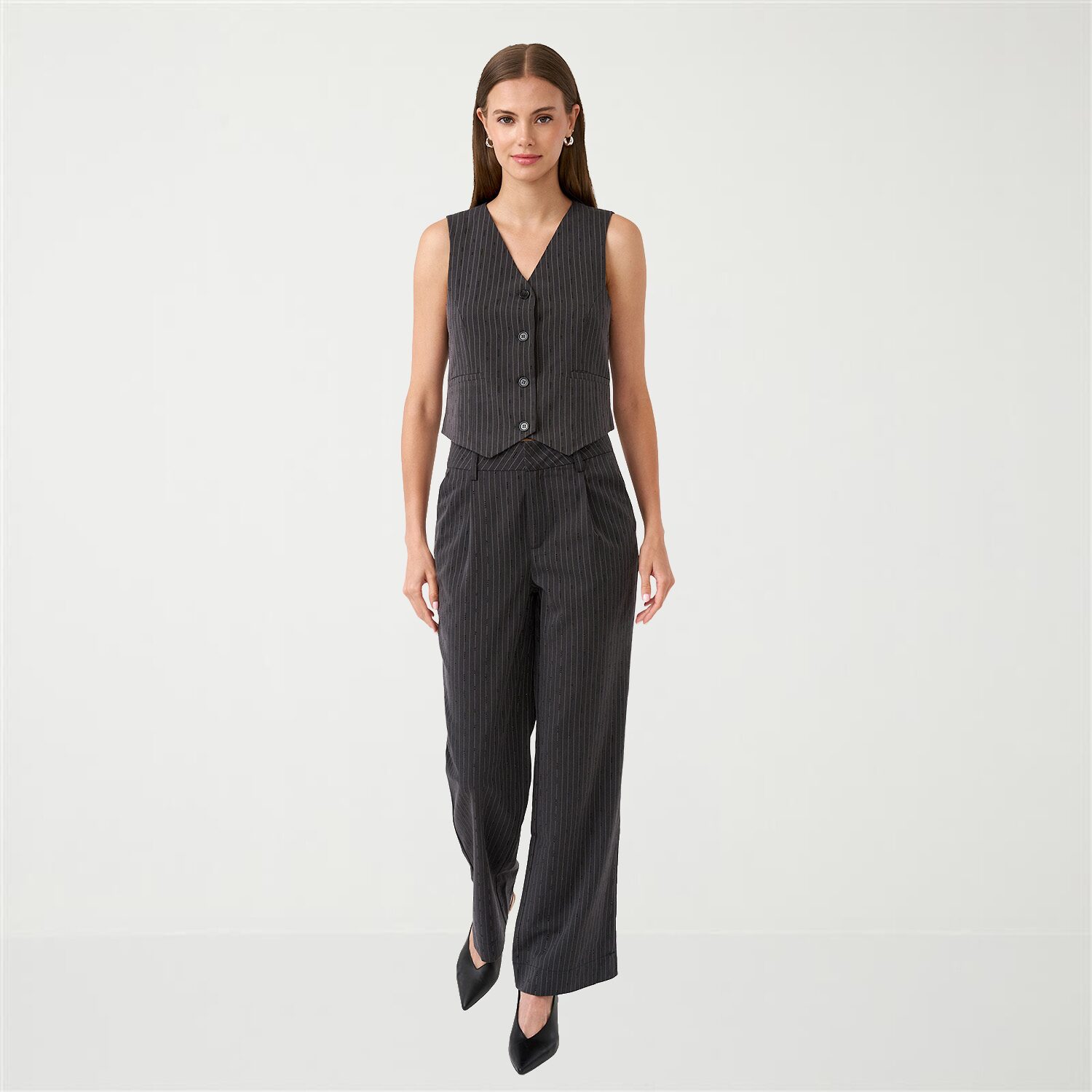 RM Rebecca Minkoff Womens V Neck Sleeveless Embellished Vest