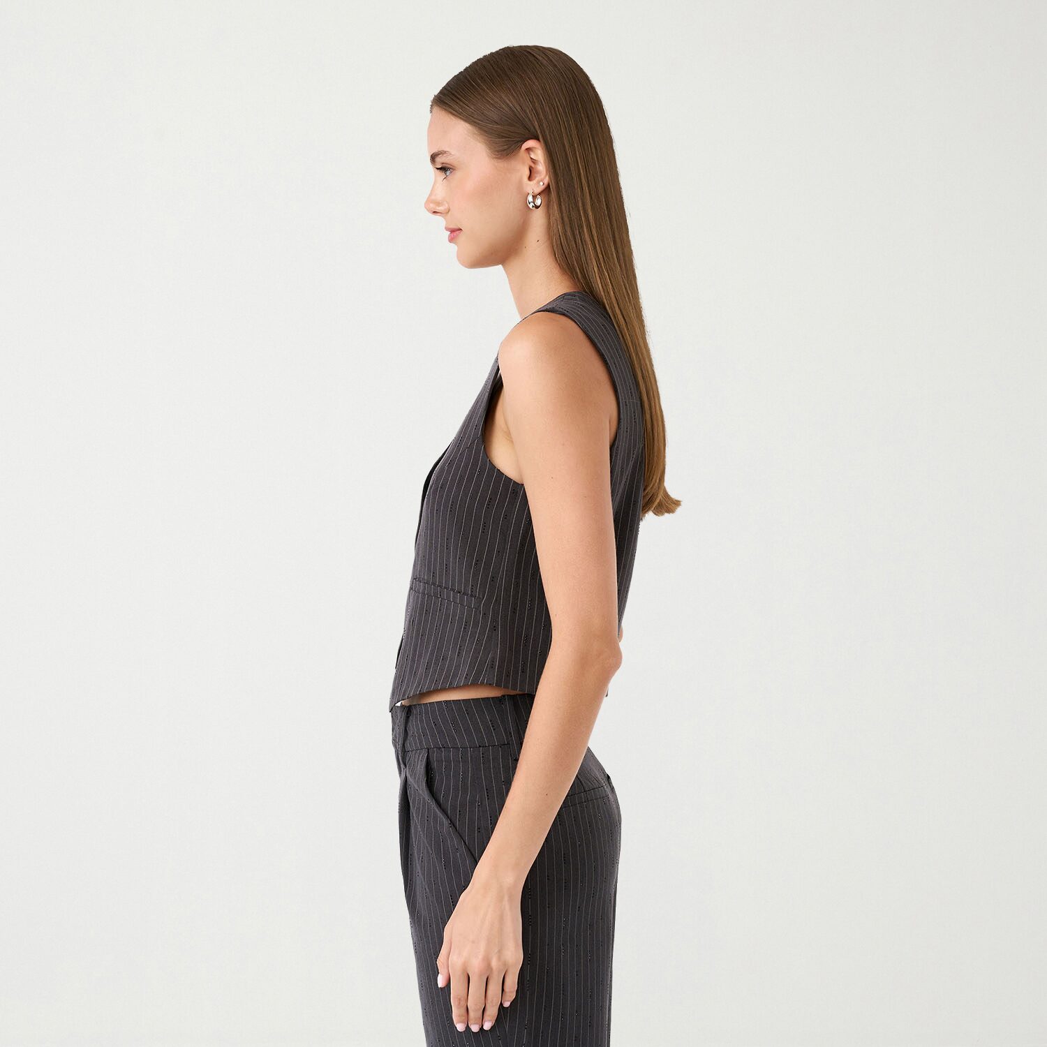 RM Rebecca Minkoff Womens V Neck Sleeveless Embellished Vest