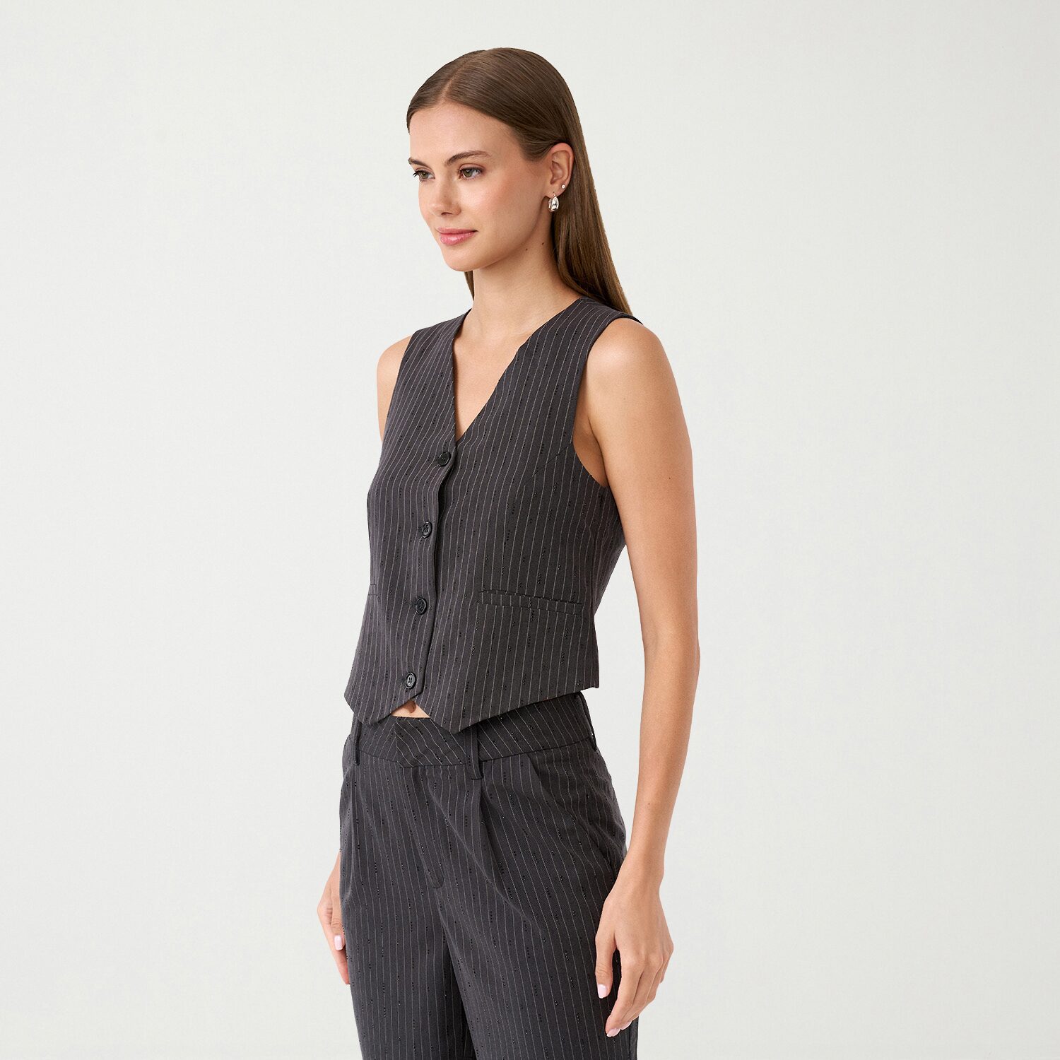 RM Rebecca Minkoff Womens V Neck Sleeveless Embellished Vest