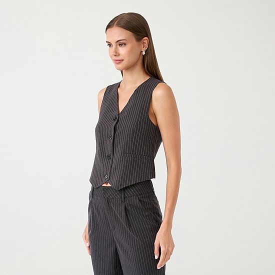 RM Rebecca Minkoff Womens V Neck Sleeveless Embellished Vest
