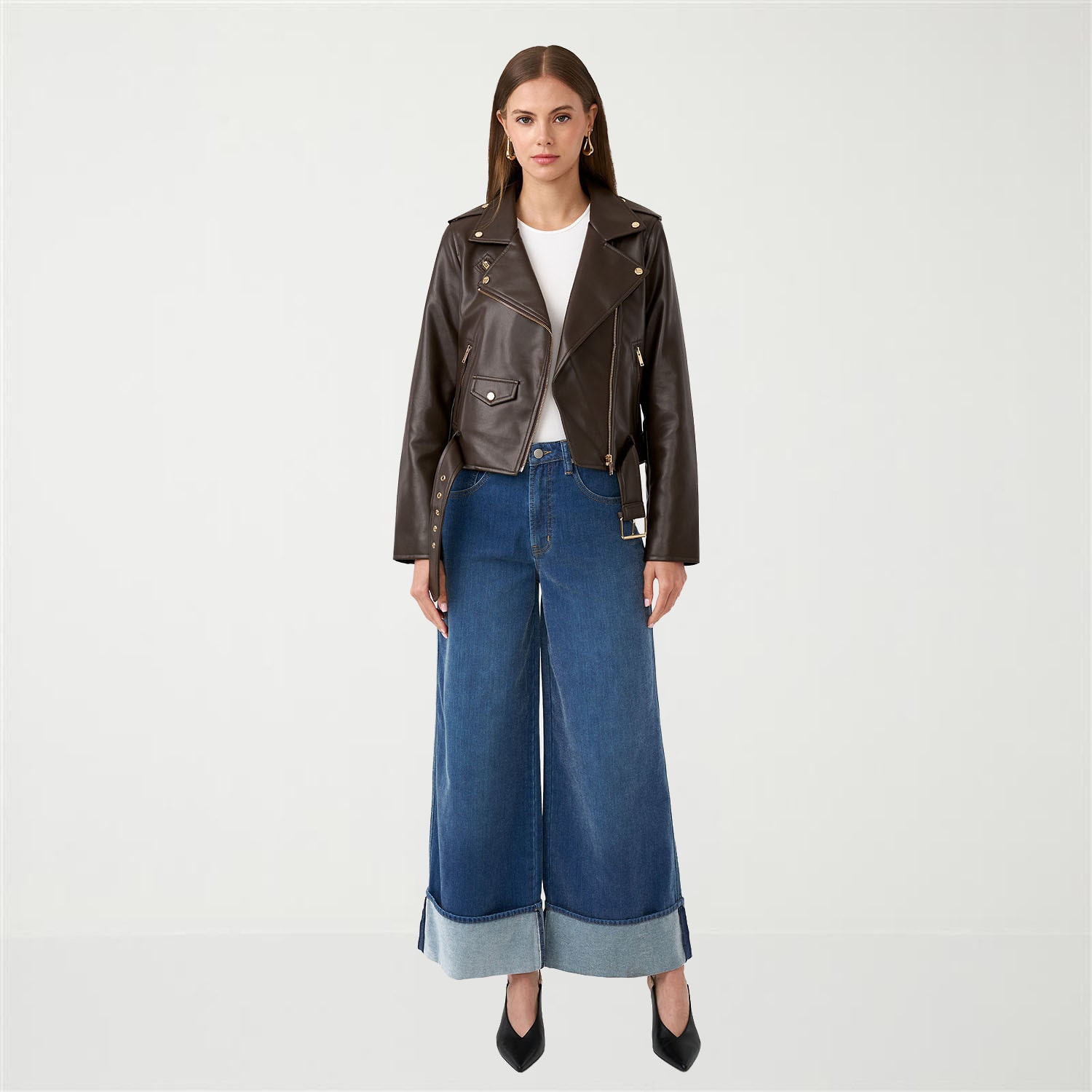 RM Rebecca Minkoff Womens High Rise Wide Leg Jean