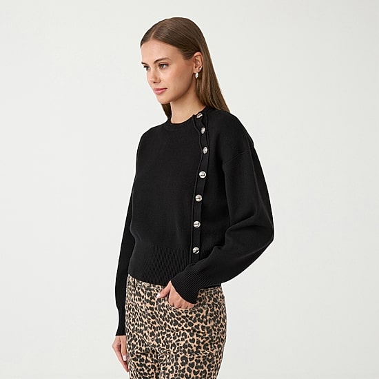RM Rebecca Minkoff Womens Crew Neck Long Sleeve Pullover Sweater