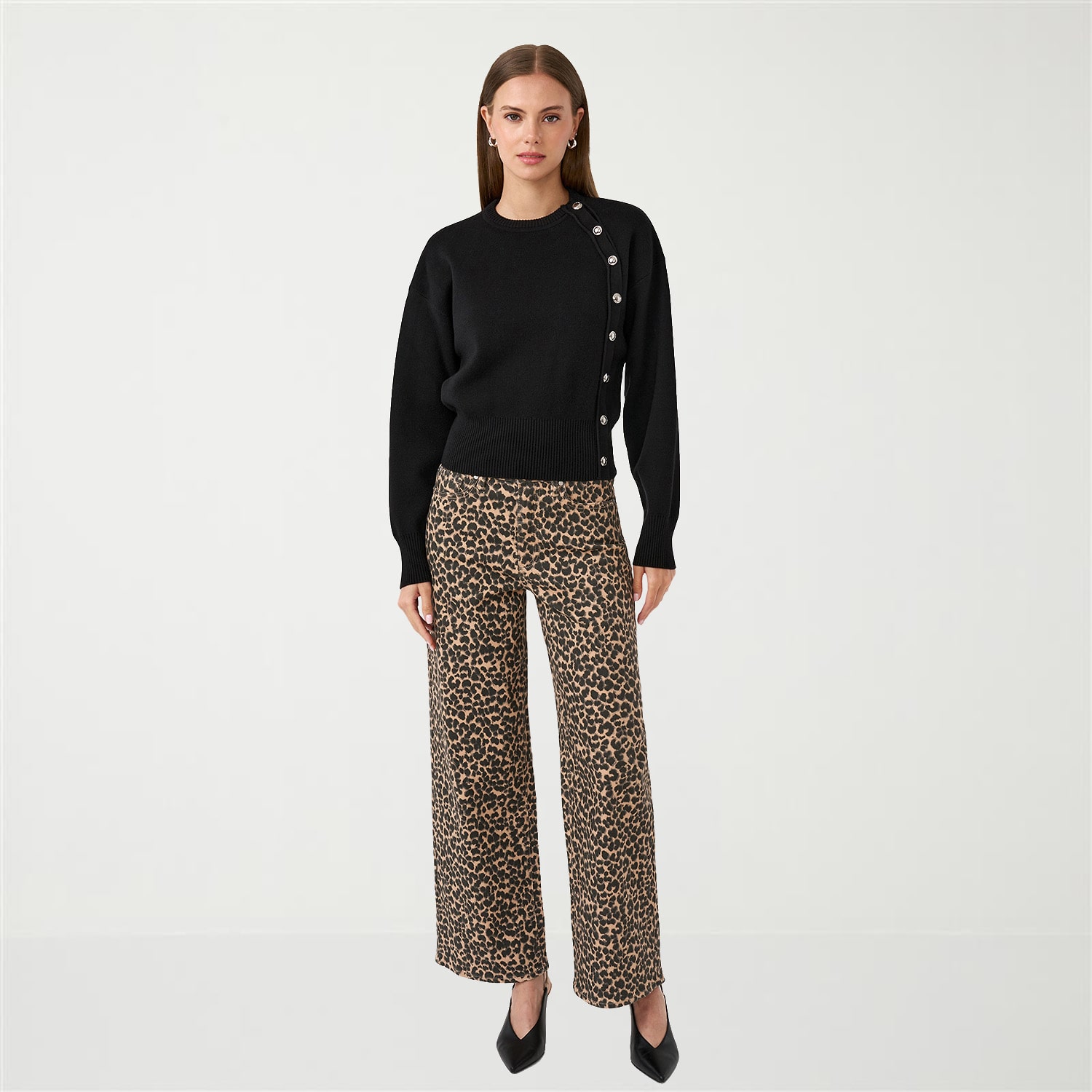 RM Rebecca Minkoff Womens Crew Neck Long Sleeve Pullover Sweater