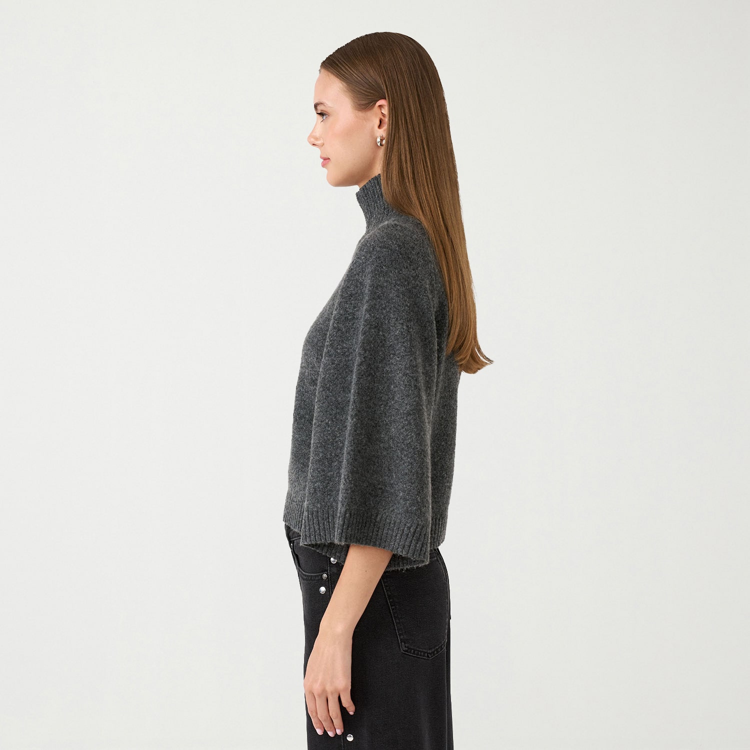 RM Rebecca Minkoff Womens Turtleneck Long Sleeve Pullover Sweater