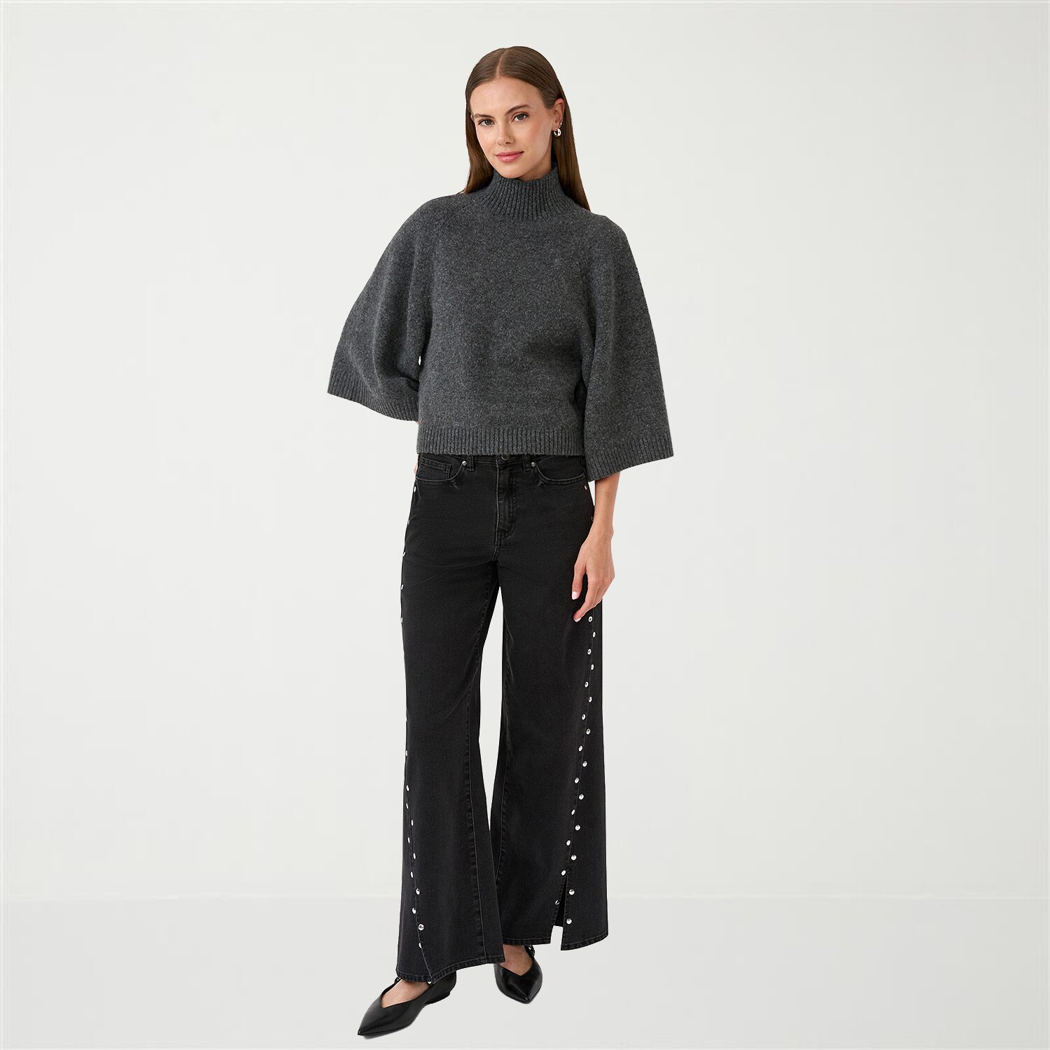 RM Rebecca Minkoff Womens Turtleneck Long Sleeve Pullover Sweater