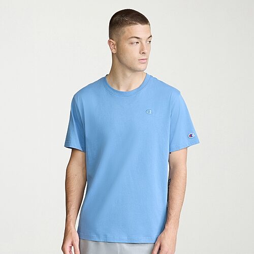 Champion Mens Round Neck Short Sleeve T-Shirt, Medium, Blue